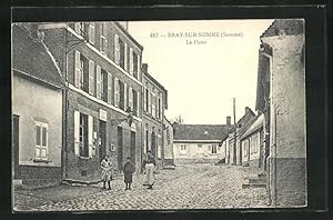 Carte postale Bray-sur-Somme, La Poste, vue partielle