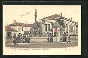 Carte postale Périgueux, Place des 4 Chemins