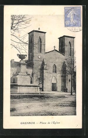 Carte postale Grenade, Place de l'Eglise