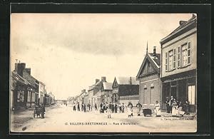 Carte postale Villers-Bretonneux, Rue d`Herville, vue de la rue