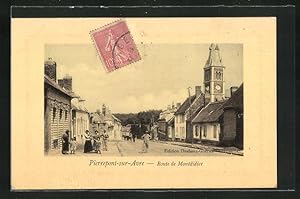 Carte postale Pierrepont-sur-Avre, Route de Montdidier, vue partielle