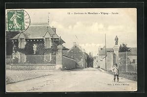 Carte postale Vigny, Entree du Village