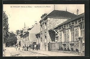 Carte postale Le Thillay, Les Ecoles et la Mairie