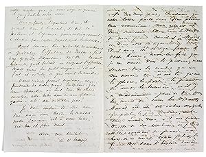 Seller image for Lettre autographe signe  la veuve du sculpteur David d'Angers : "Mon exil est comme voisin de son tombeau, et je vois distinctement sa grande me hors de ce monde" for sale by Librairie Le Feu Follet