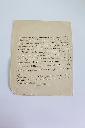 Lettre autographe signée à Madame La Grange