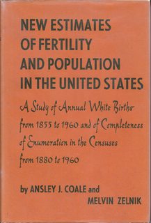 Image du vendeur pour New Estimates of Fertility and Population in the United States: A Study of Annual White Births from 1855 to 1960 and of Completeness of Enumeration in the Censuses from 1880 to 1960 mis en vente par Never Too Many Books