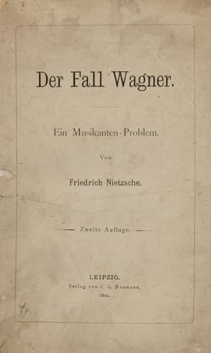 Bild des Verkufers fr Der Fall Wagner. Ein Musikanten-Problem. zum Verkauf von Georg Fritsch Antiquariat