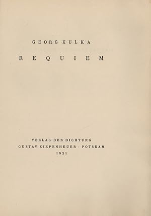 Imagen del vendedor de Requiem. a la venta por Georg Fritsch Antiquariat
