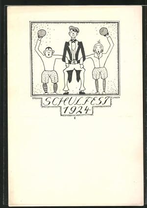 Ansichtskarte Schulfest 1924, Kinder