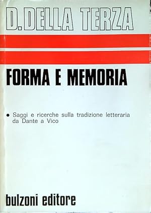 Bild des Verkufers fr Forma e memoria zum Verkauf von Librodifaccia