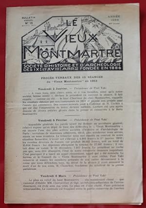 Image du vendeur pour LE VIEUX MONTMARTRE - Bulletin N15 - Procs Verbaux des 10 sances de 1953 mis en vente par Bouquinerie Spia