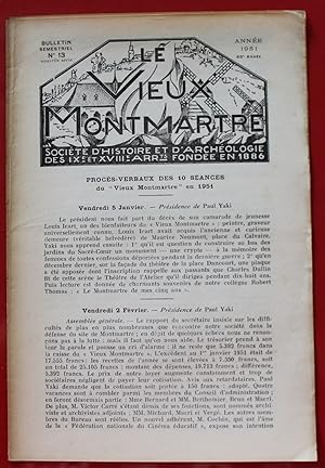 Image du vendeur pour LE VIEUX MONTMARTRE - Bulletin N13 - Procs Verbaux des 10 sances de 1951 mis en vente par Bouquinerie Spia