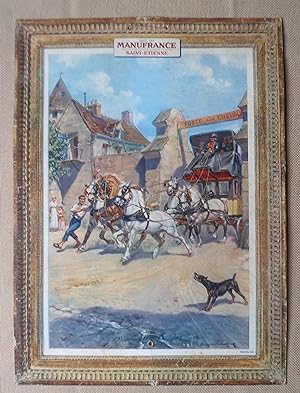Seller image for Calendrier Manufrance illustr en couleurs , 29,4 x 40,5 cms , Arrive de la Malle Poste for sale by Benot HENRY