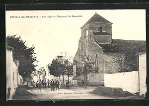 Carte postale Marennes, Rue, Eglise et Monument de Champlain