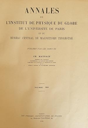 ANNALES DE L'INSTITUT DE PHYSIQUE DU GLOBE