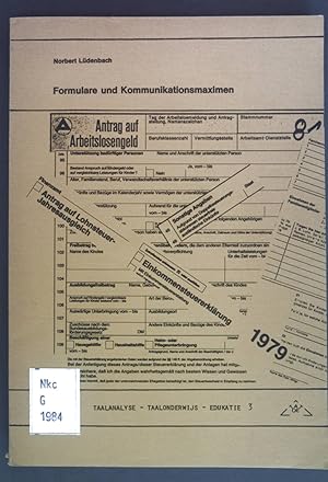 Seller image for Formulare und Kommunikationsmaximen. Taalanalyse - Taalonderwijs - Edukatie. for sale by books4less (Versandantiquariat Petra Gros GmbH & Co. KG)