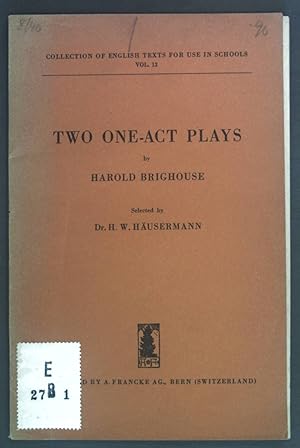 Bild des Verkufers fr Two one-act plays. Collection of English Texts for use in schools Vol 12 zum Verkauf von books4less (Versandantiquariat Petra Gros GmbH & Co. KG)