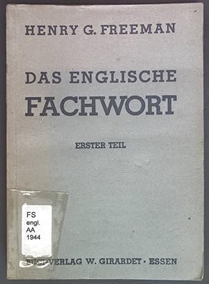 Bild des Verkäufers für Das englische Fachwort. Erster Teil. zum Verkauf von books4less (Versandantiquariat Petra Gros GmbH & Co. KG)