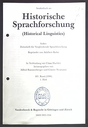 Bild des Verkufers fr Karzer und Stockhaus. Sonderdruck aus Historische Sprachforschung (Historical Linguistics) bisher Zeitschrift fr Vergleichende Sprachforschung. 103. Band (1990) 1. Heft. zum Verkauf von books4less (Versandantiquariat Petra Gros GmbH & Co. KG)