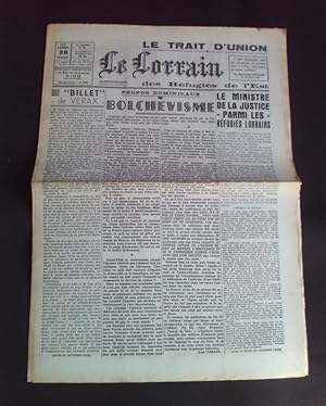 Le trait d'union des réfugiés de l'Est - Le lorrain - N°23 26 Juillet 1941