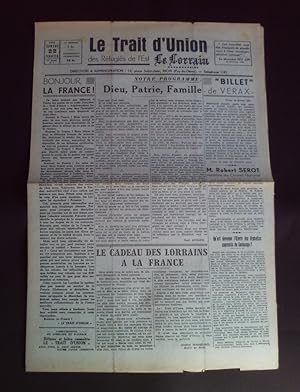 Le trait d'union des réfugiés de l'Est - Le lorrain - N°1 22 février 1941