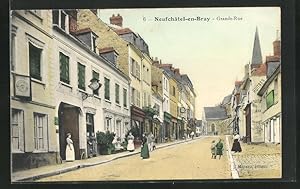 Carte postale Neufchâtel-en-Bray, Grande-Rue, vue de la rue