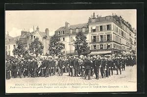Carte postale Rouen, Incendie de l`Usine Lille-Bonnières