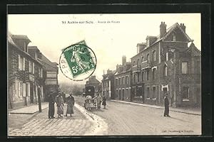 Carte postale St-Aubin-sur-Scie, Route de Rouen, vue de la rue imOrt