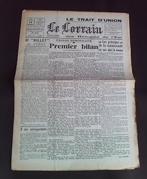 Le trait d'union des réfugiés de l'Est - Le lorrain - N°43 13 Décembre 1941