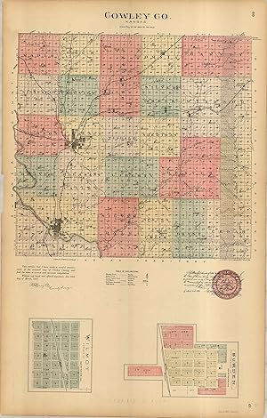 Bild des Verkufers fr L.H. Evert's 1887 Map of Cowley County, Kansas zum Verkauf von Art Source International Inc.