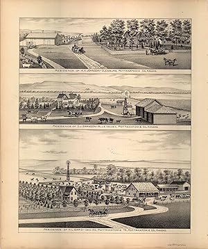 Bild des Verkufers fr L.H. Evert's 1887 Map of Residence of A.V. Johnson-Olesburg / Residence of C.J. Swanson / Residence of H.L. Gard zum Verkauf von Art Source International Inc.