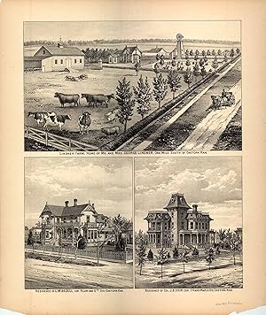 Bild des Verkufers fr L.H. Evert's 1887 Map of Lindner Farm, Home of Mr. and Mrs. George Lindner / Residence of L.M. Bedell / Residence of Col. J.B. Cook zum Verkauf von Art Source International Inc.