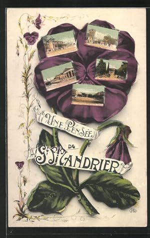 Carte postale St-Mandrier, diverses vues du lieu, Passepartout