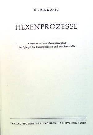 Imagen del vendedor de Hexenprozesse : Ausgeburten d. Menschenwahns im Spiegel d. Hexenprozesse u.d. Autodafs. a la venta por books4less (Versandantiquariat Petra Gros GmbH & Co. KG)