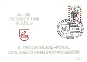 Maximum Ansichtskarte / Postkarte Köln am Rhein, 8 Deutschland Pokal, XXIV Deutscher Skatkongress