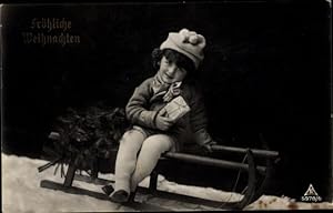 Ansichtskarte / Postkarte Glückwunsch Weihnachten, Kind auf einem Schlitten - Verlag: PH 5978 6