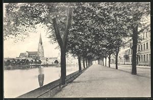 Ansichtskarte Schwerin i. M., Pfaffenteich mit Alexandrinenstrasse
