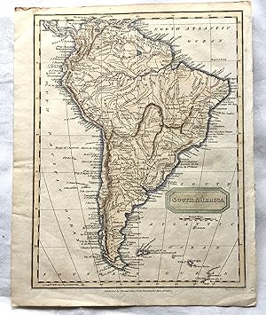 Map of South America. (Antique Hand Coloured Copper Engraved)