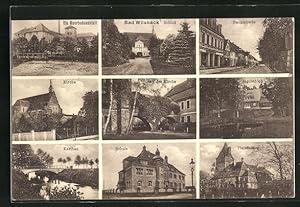 Ansichtskarte Bad Wilsnack, Moorbadeanstalt, Schloss, Hauptstrasse, Kirche, Plattenburg, Jagdschl...