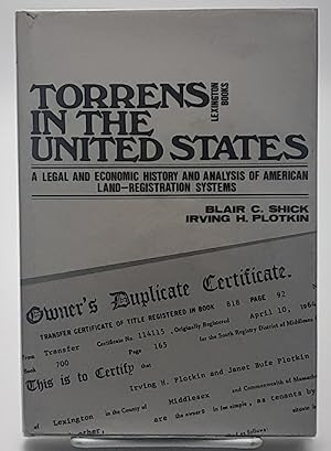 Seller image for Torrens in the United States; A Legal and Economic History and Analysis of American Land-Registration Systems. for sale by Zephyr Books