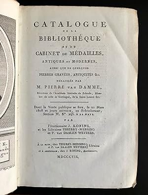 Catalogue De La Bibliothéque [sic] Et Du Cabinet De Médailles