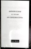 Seller image for INTRODUCCION AL ESTUDIO DEL DERECHO PATRIO for sale by AG Library