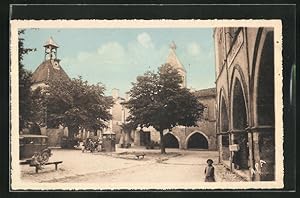 Carte postale Tournon-d'Agenais, la Place