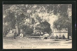 Carte postale Nérac, la Garenne, Grotte de Fleurette, Fontaine Saint-Jean