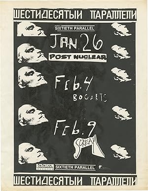 Original flyer for three shows by Sixtieth Parallel, 1989