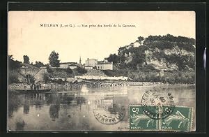 Carte postale Meilhan, Vue prise des bords de la Garonne