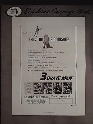 Imagen del vendedor de 3 Brave Men Pressbook 1956 Ray Milland, Ernest Borgnine a la venta por AcornBooksNH