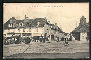 Seller image for Carte postale Lubersac, la Place et l'Avenue de la Gare for sale by Bartko-Reher