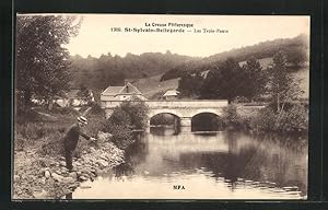 Carte postale Saint-Sylvain-Bellegarde, les Trois-Ponts