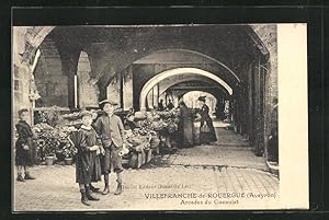Carte postale Villefranche-de-Rouergue, Arcades du Consulat